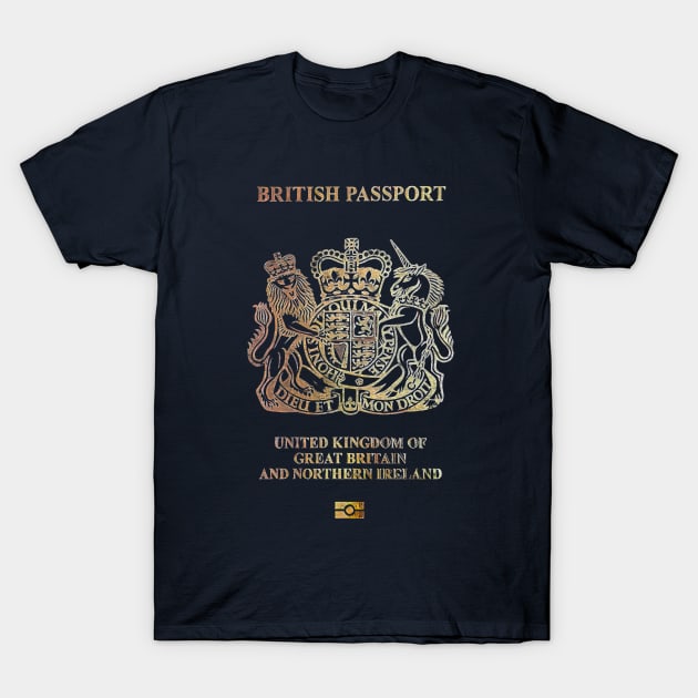 UK Passport - Vintage Style Design (New Version) T-Shirt by DankFutura